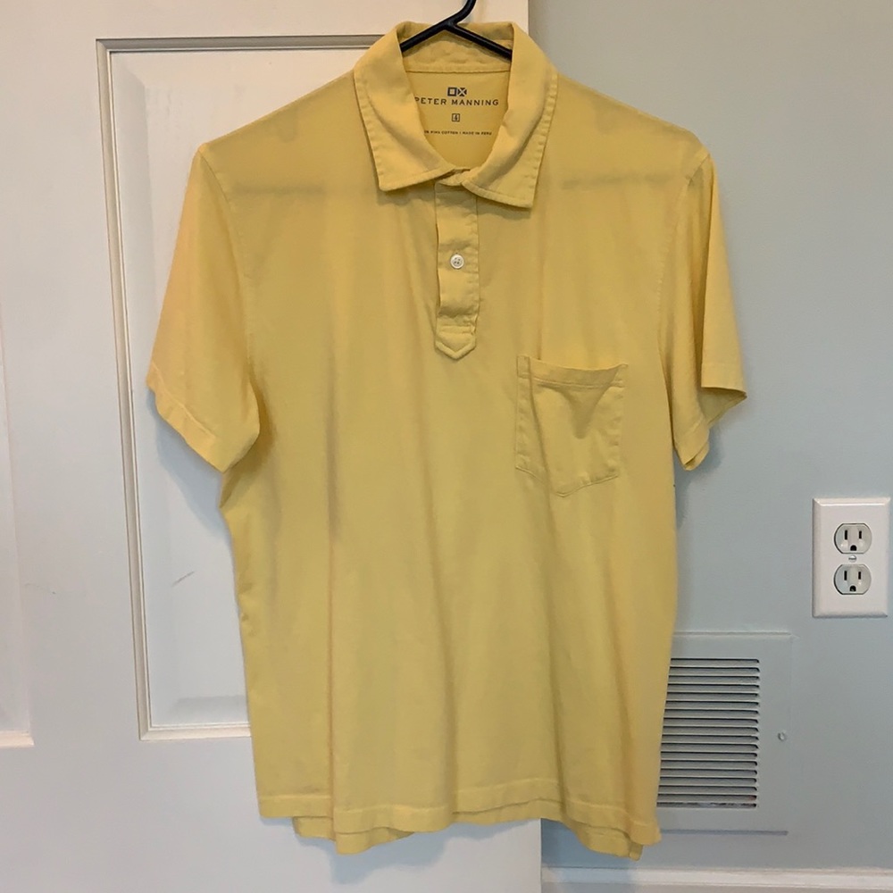Yellow Peter Manning Button Tee